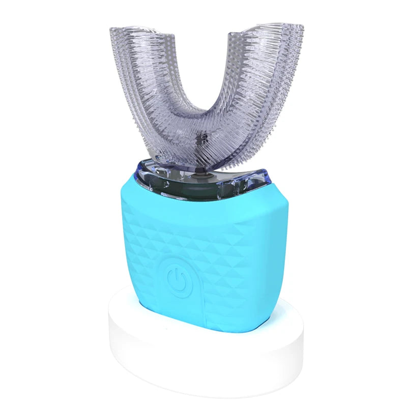 BRUSHiE U-Shaped Toothbrush for kids cleaning teeth efficiently with soft silicone bristles.